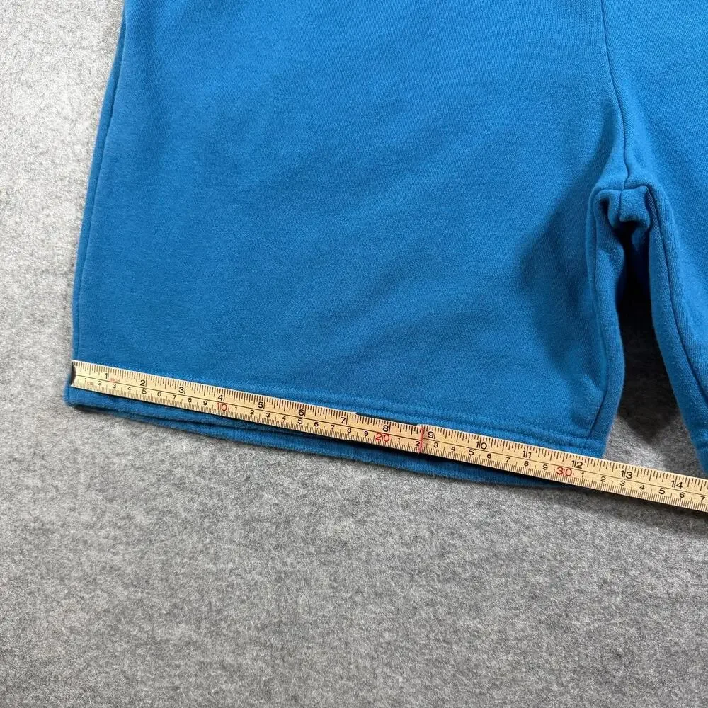 The North Face Half Dome Fleece Shorts Mens L Blue Elastic Waist Logo Outdoor